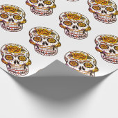 Yellow Rose Sugar Skull Geschenkpapier (Ecke)