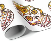 Yellow Rose Sugar Skull Geschenkpapier (Rolleneckpunkt)