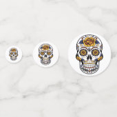 Yellow Rose Sugar Skull Konfetti (Vorderseiten)