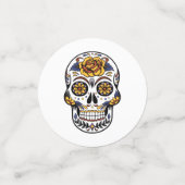 Yellow Rose Sugar Skull Konfetti (Klein Vorderseite)