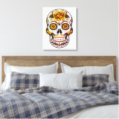 Yellow Rose Sugar Skull Leinwanddruck (Insitu (Schlafzimmer))