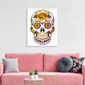 Yellow Rose Sugar Skull Leinwanddruck (Insitu (Wohnzimmer))