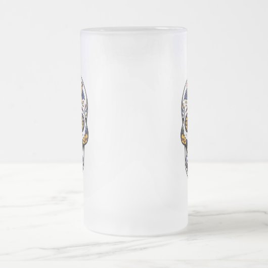 Yellow Rose Sugar Skull Mattglas Bierglas (Mittel)