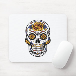 Yellow Rose Sugar Skull Mousepad