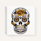 Yellow Rose Sugar Skull Notizblock (Vorderseite)