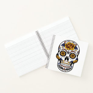 Yellow Rose Sugar Skull Notizblock