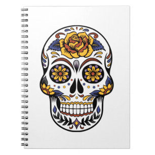 Yellow Rose Sugar Skull Notizblock