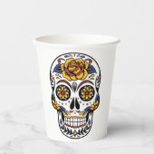 Yellow Rose Sugar Skull Pappbecher (Vorderseite)