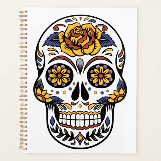 Yellow Rose Sugar Skull Planer (Vorderseite)