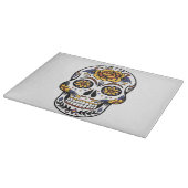 Yellow Rose Sugar Skull Schneidebrett (Ecke)