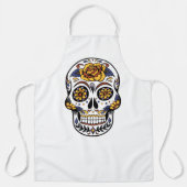 Yellow Rose Sugar Skull Schürze (Vorderseite)