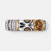Yellow Rose Sugar Skull Skateboard (Horizontal)