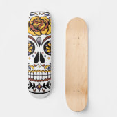 Yellow Rose Sugar Skull Skateboard (Vorderseite)