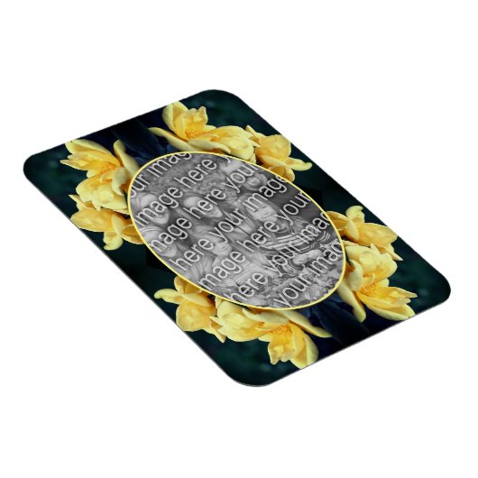 Yellow Rose Trias Rahmen kreieren Ihr eigenes Foto Magnet (Rechte Seite)