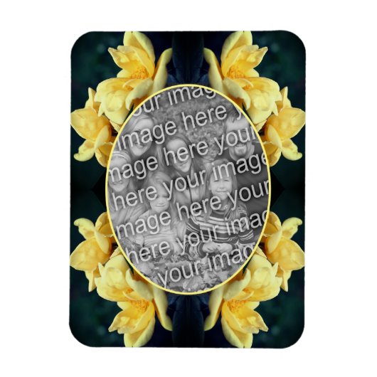 Yellow Rose Trias Rahmen kreieren Ihr eigenes Foto Magnet (Vertikal)