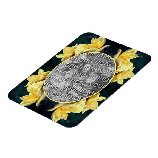 Yellow Rose Trias Rahmen kreieren Ihr eigenes Foto Magnet (Linke Seite)