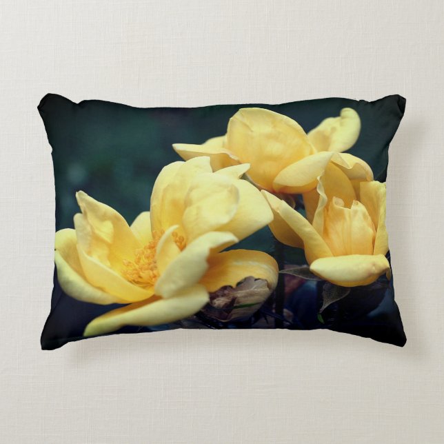 Yellow Rose Trio Dekokissen (Vorderseite)