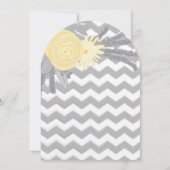 Yellow Rose und Ferns Gray Zig Zag Wedding Einladung (Rückseite)