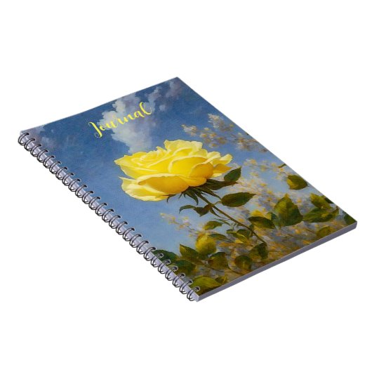 Yellow Rose und Sky Blume Art Journal Notizblock (Rechte Seite)