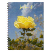 Yellow Rose und Sky Blume Art Journal Notizblock (Vorderseite)
