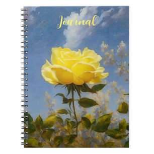 Yellow Rose und Sky Blume Art Journal Notizblock