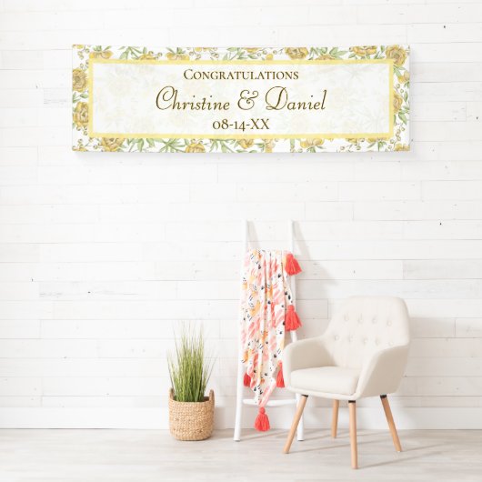 Yellow Rose Wedding Banner (Insitu)