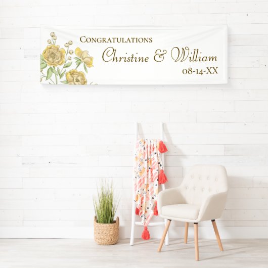 Yellow Rose Wedding Banner (Insitu)