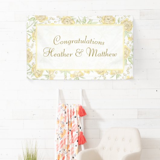 Yellow Rose Wedding Banner (Insitu)
