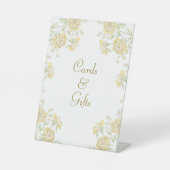 Yellow Rose Wedding Cards Gift Sign Sockelschild (Vorderseite)
