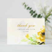 Yellow Rose Wedding Dankeschön Karte (Stehend Vorderseite)