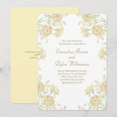 Yellow Rose Wedding Einladung (Vorne/Hinten)