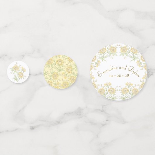 Yellow Rose Wedding Konfetti (Vorderseiten)