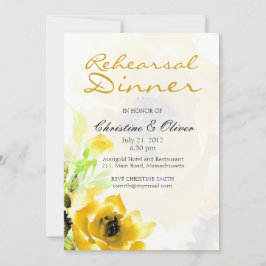 Yellow Rose Wedding Probe Dinner Card Einladung