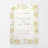 Yellow Rose Wedding Programs Dreifach-gefaltete Programmkarte (Cover)