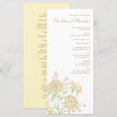 Yellow Rose Wedding Programs Menükarte (Vorne/Hinten)