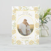 Yellow Rose Wedding Save the Date Einladung (Stehend Vorderseite)