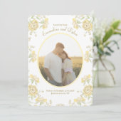 Yellow Rose Wedding Save the Date Einladung (Stehend Vorderseite)