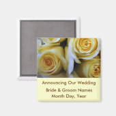 Yellow Rose Wedding Save the Date Magnet (Vorderseite/Rückseite)