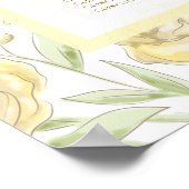 Yellow Rose Wedding Seating Chart Poster (Ecke)