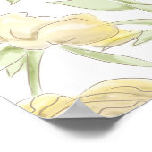 Yellow Rose Wedding Seating Chart Poster (Ecke)