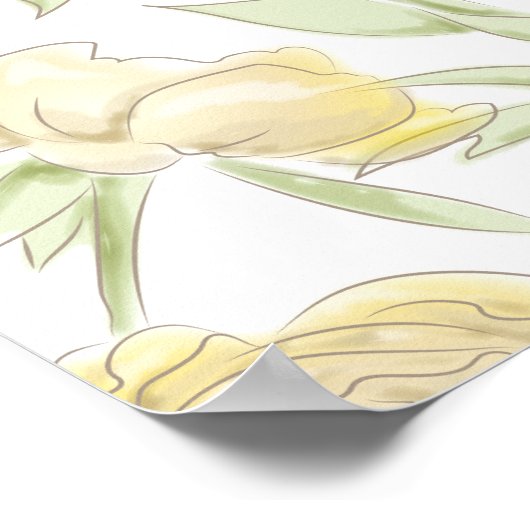 Yellow Rose Wedding Seating Chart Poster (Ecke)