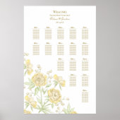 Yellow Rose Wedding Seating Chart Poster (Vorne)