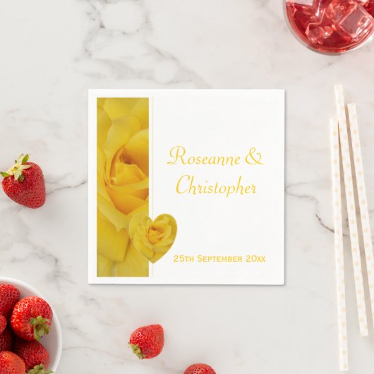 Yellow Rose Wedding Serviette (Beispiel)