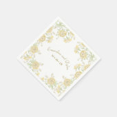 Yellow Rose Wedding Serviette (Ecke)