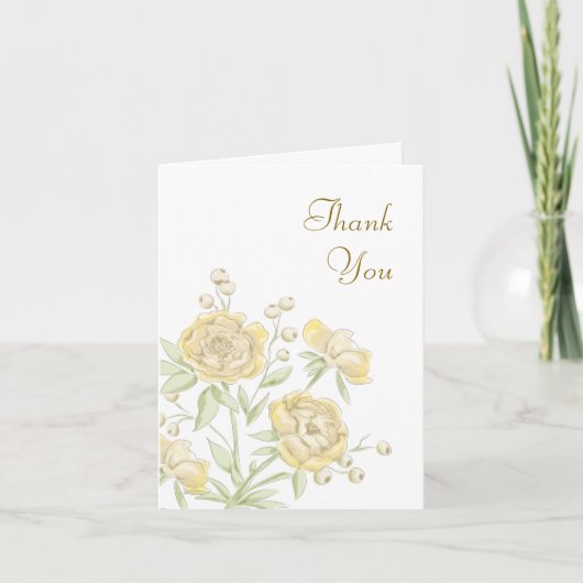 Yellow Rose Wedding Thank You Cards Einladung (Vorderseite)
