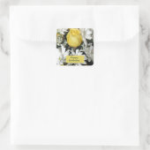 Yellow Rose White Daisie Birthday Quadratischer Aufkleber (Tasche)