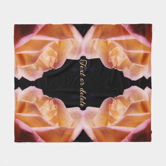 Yellow Rosebud Tinted Abstract Personalized Fleecedecke (Vorderseite (Horizontal))
