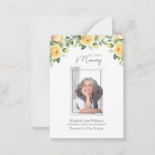 Yellow Roses Beerdigungsgebet Mitteilungskarte (Vorderseite)