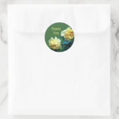 Yellow Roses Blume Vielen Dank Runder Aufkleber (Tasche)