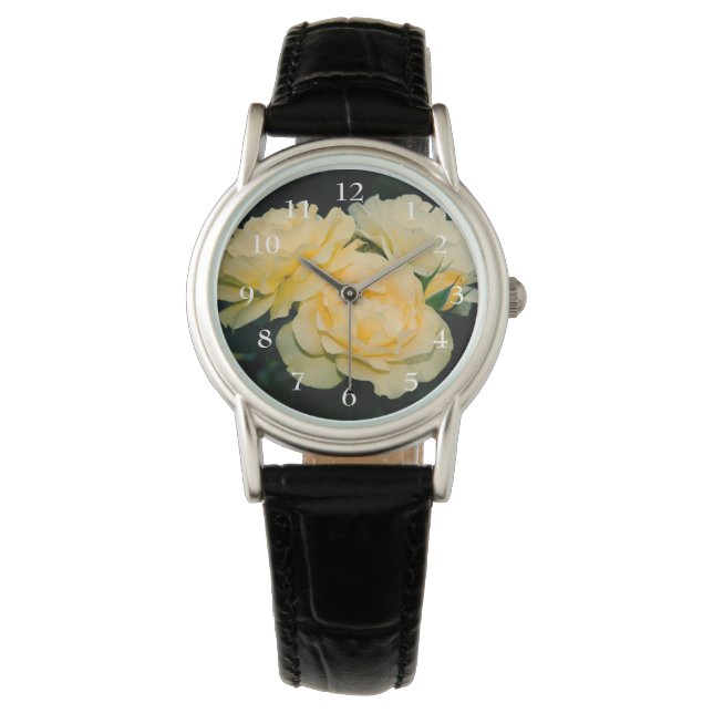Yellow Roses Bouquet Armbanduhr (Vorderseite)